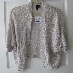 Relativity Icy Silver Gray Sweater Shrug XL NWT